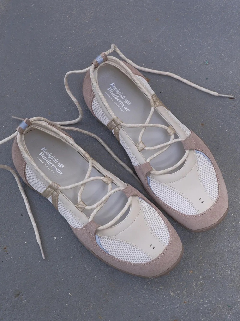 ROCKFISH WEATHERWEAR - NICOLE WEAVING LACEUP SNEAKERS in BEIGE